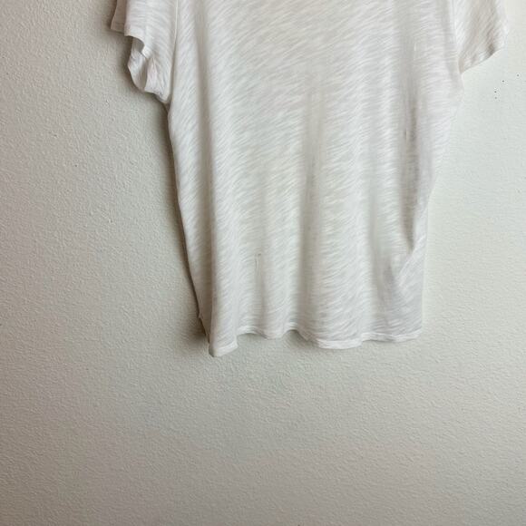 ATM Anthony Thomas Melillo White Slub Cotton Tee Shirt XL Lightweight Sheer Top - Picture 7 of 12